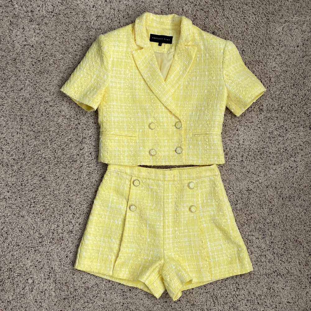 Two piece tweed set.